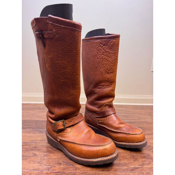 KING RANCH CHIPPEWA Full Leather Snake/Hunting Boots, Sz 9B - Picture 1 of 10